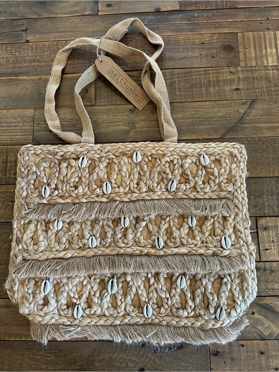 Salt + Umber Handbags - Salt + Umber Isla Jutes Sea Shell Tote Bag New with Tag